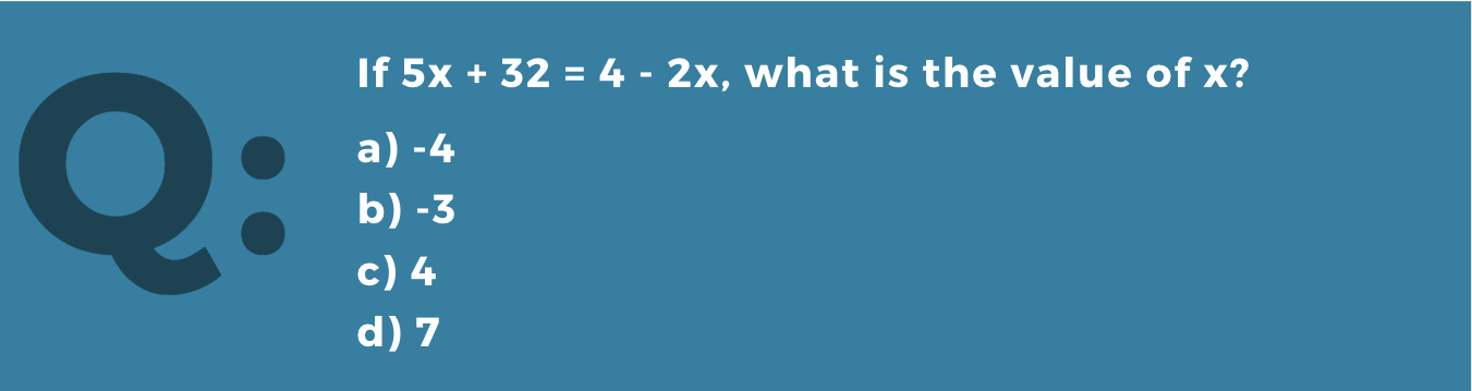 Example of a traditional multiple-choice exam item