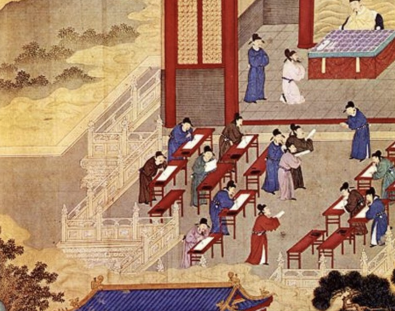 Illustration of the civil service exams in China