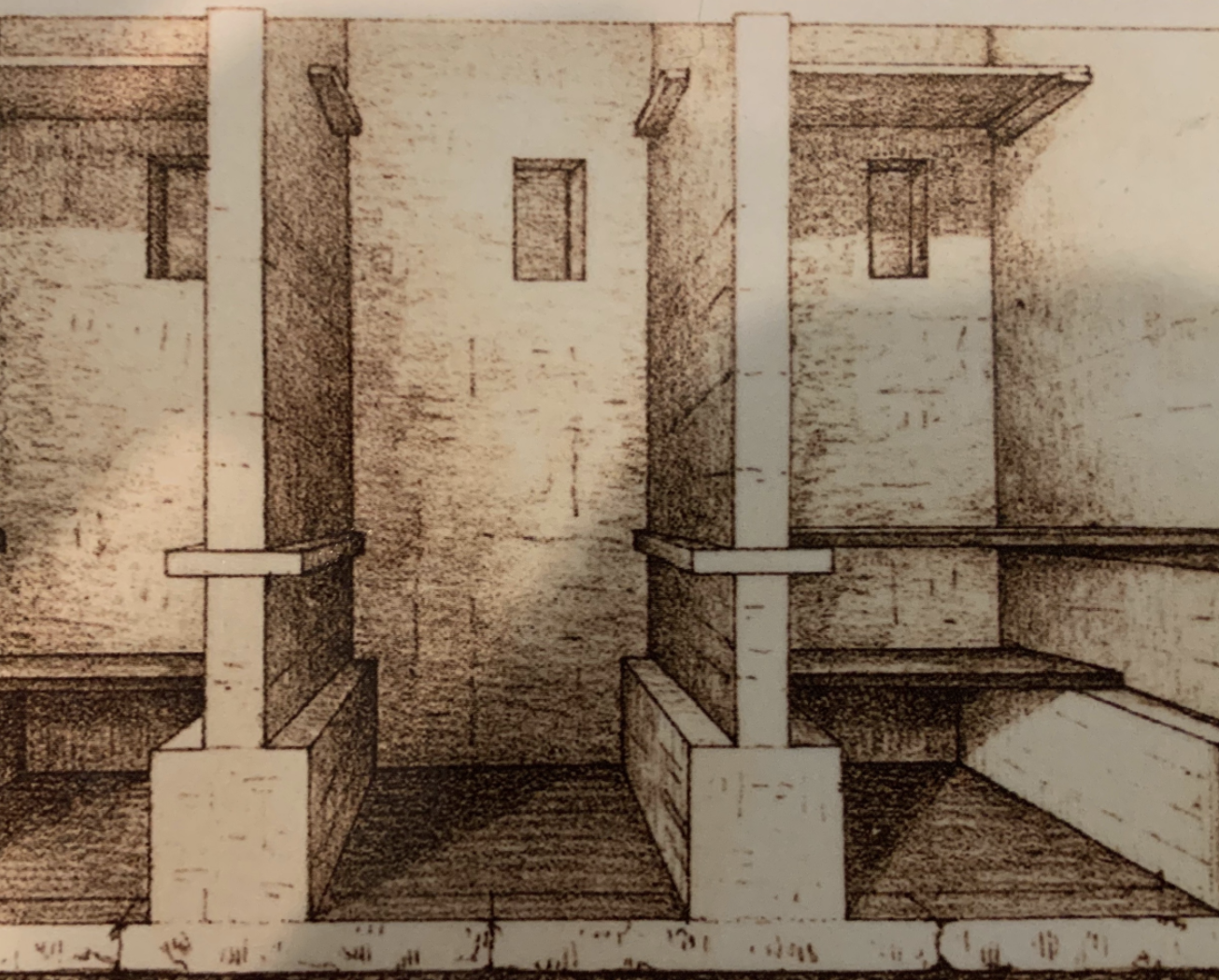 Illustration of testing cubicles used for the Imperial Civil Service Exam in China